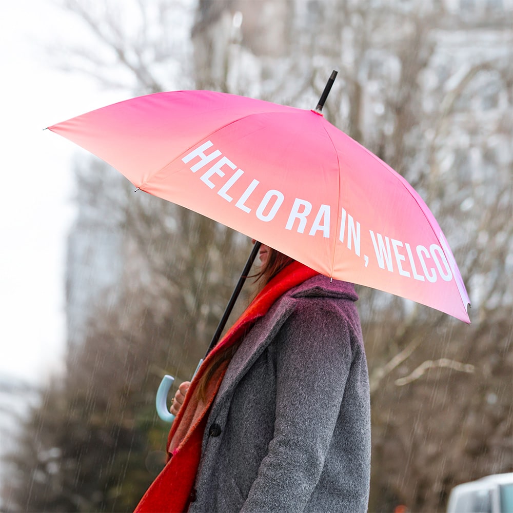 Paraguas "Rain, welcome back" degradado