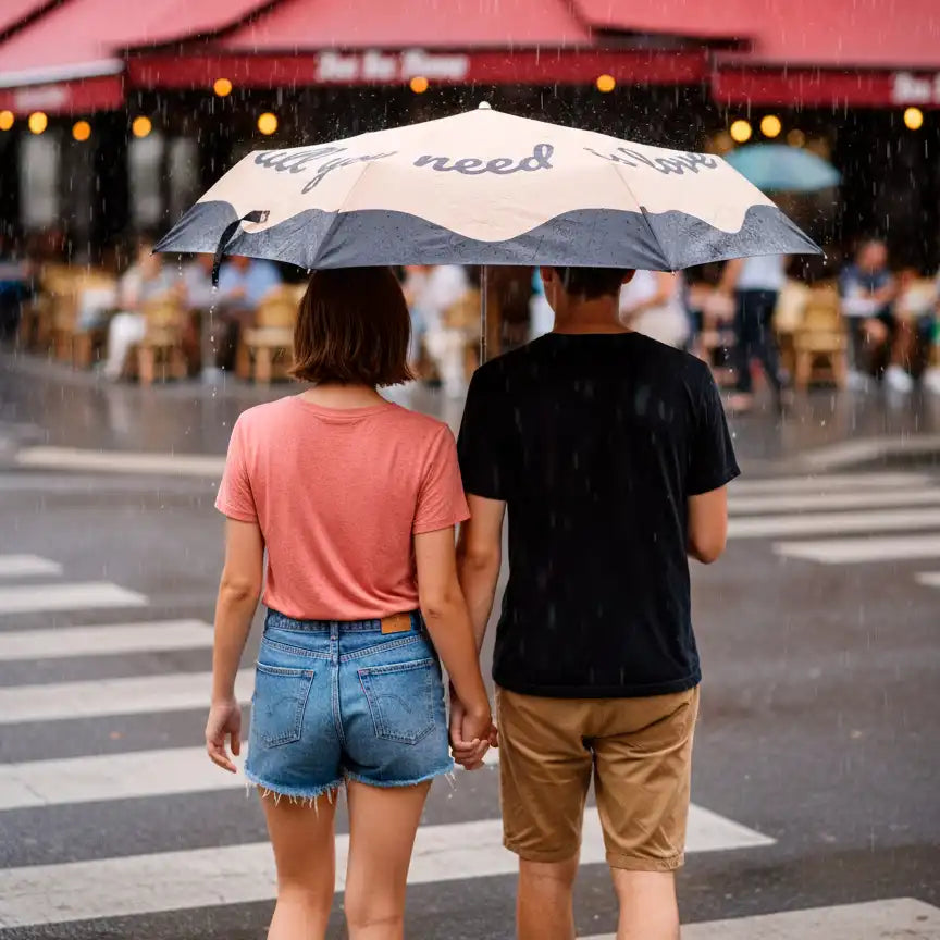 Paraguas plegable doble "All you need is love"