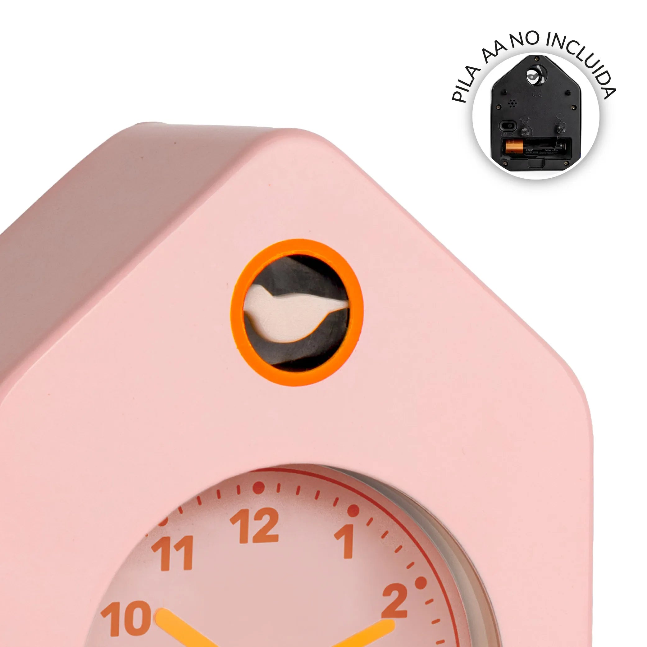 Reloj despertador casita mini rosa