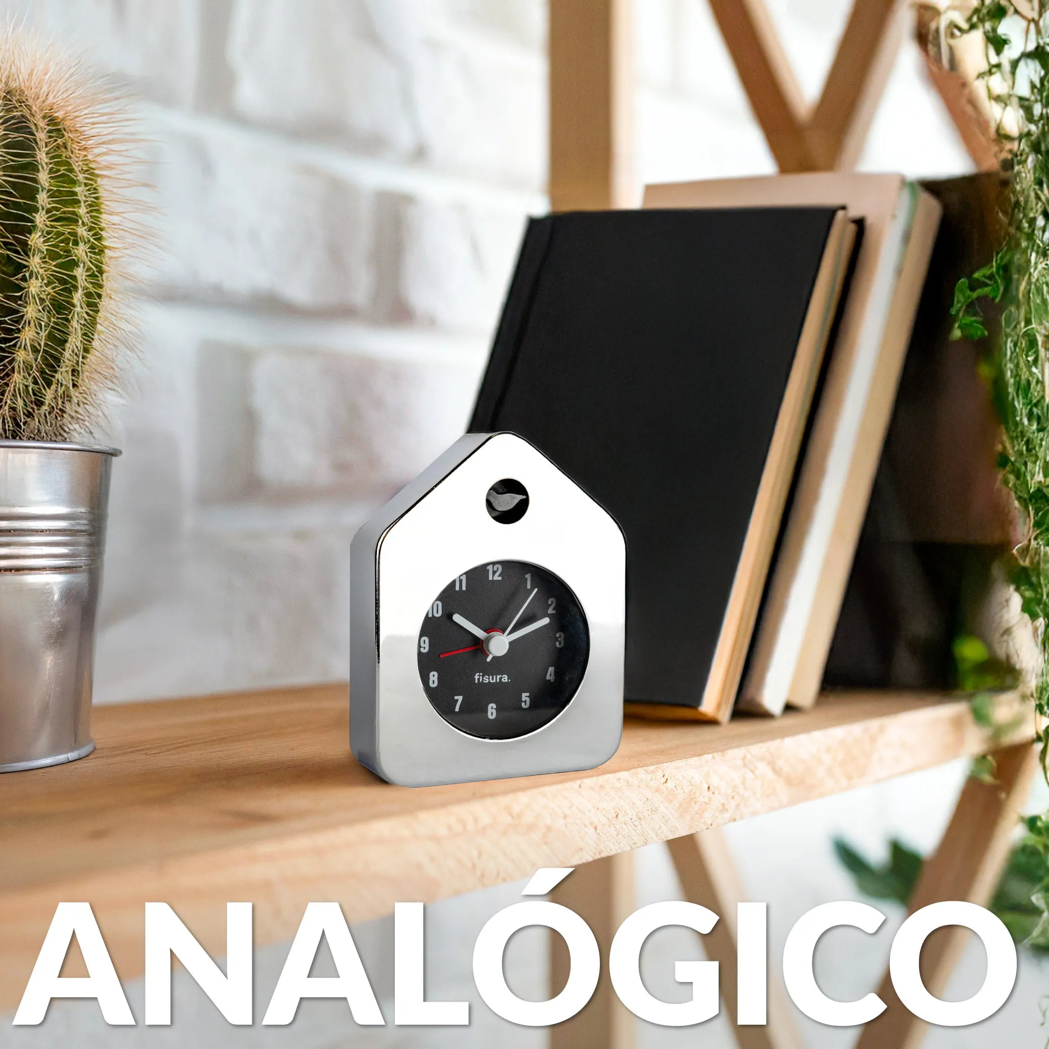 Reloj despertador casita mini cromo