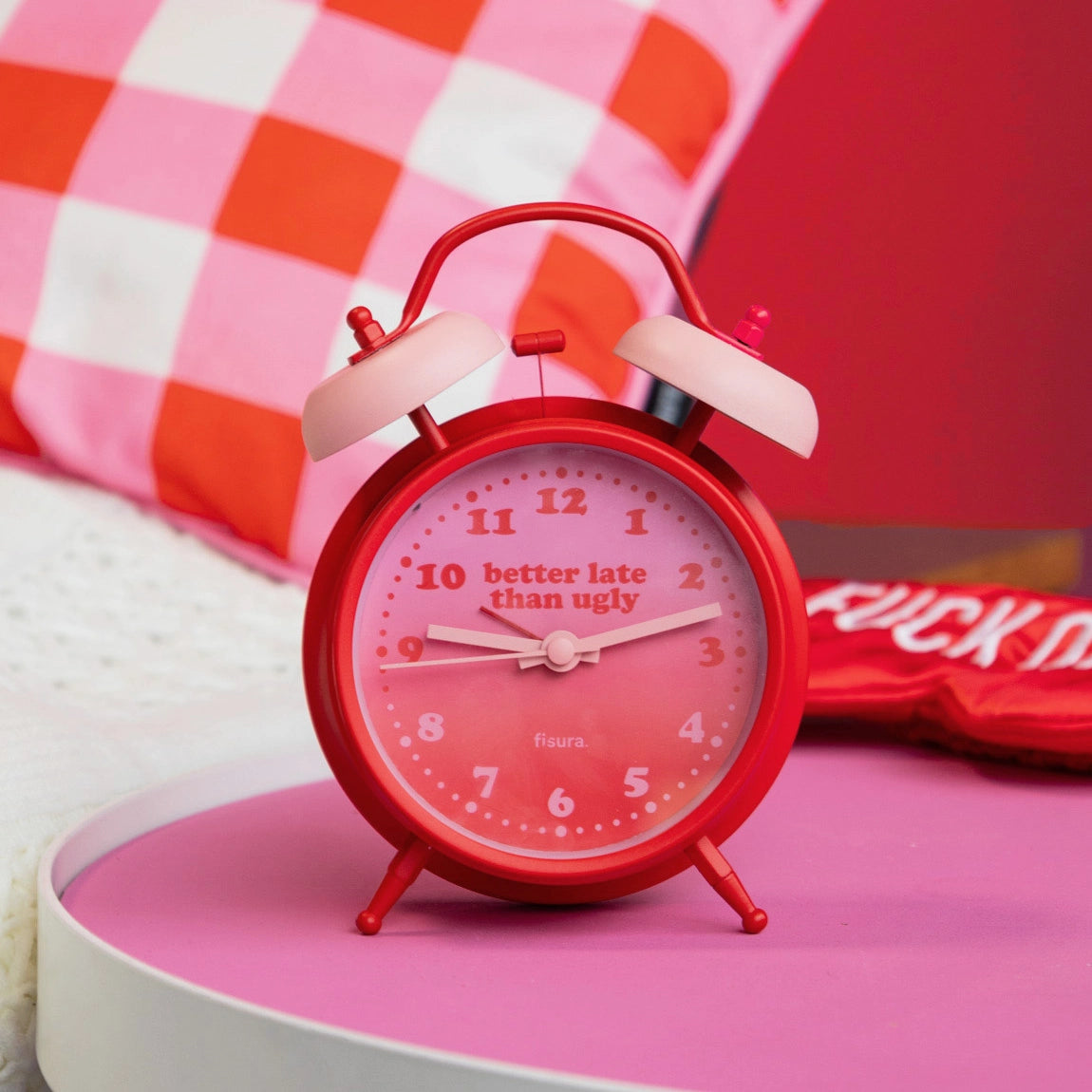 Reloj despertador Retro "Better late than ugly"