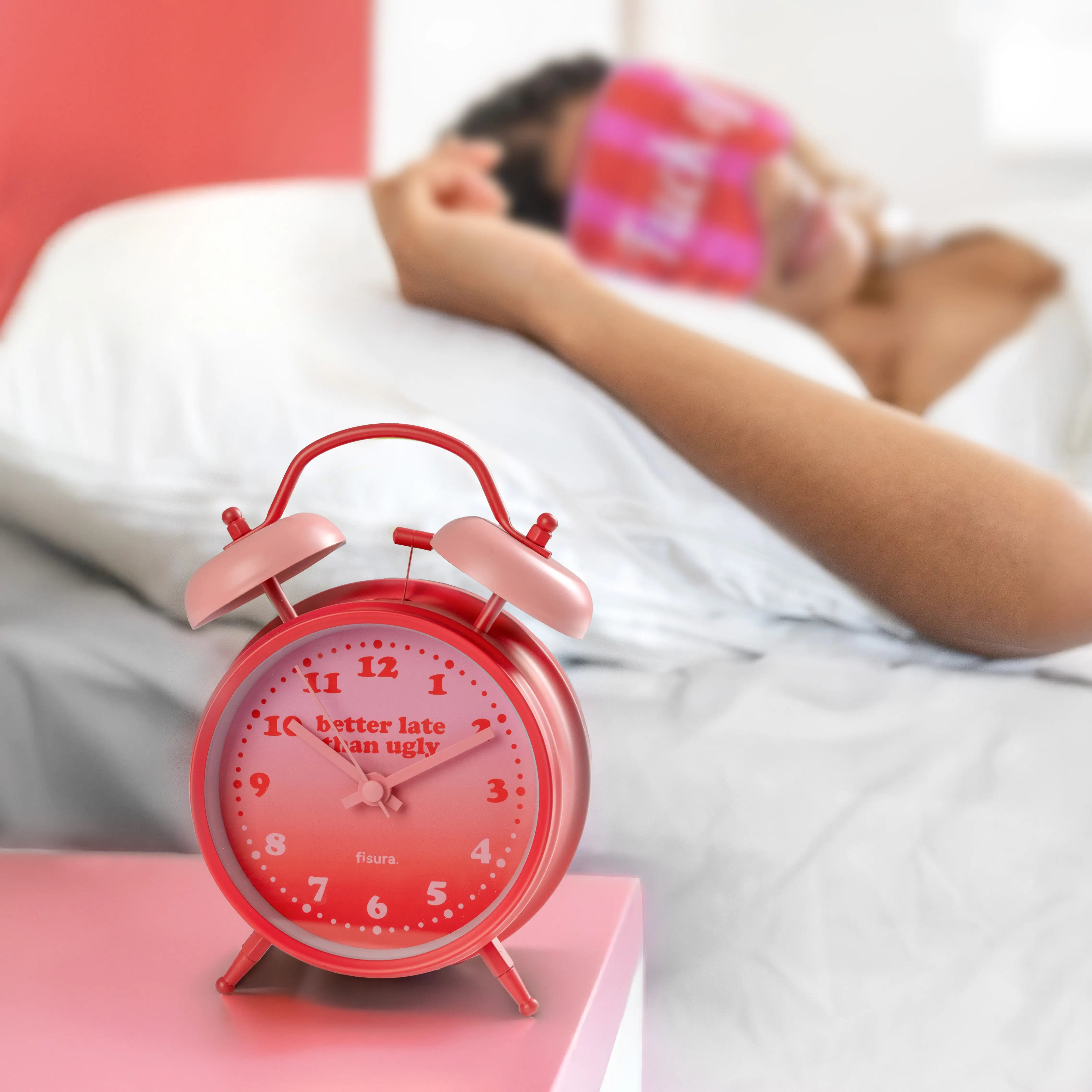 Reloj despertador Retro "Better late than ugly"