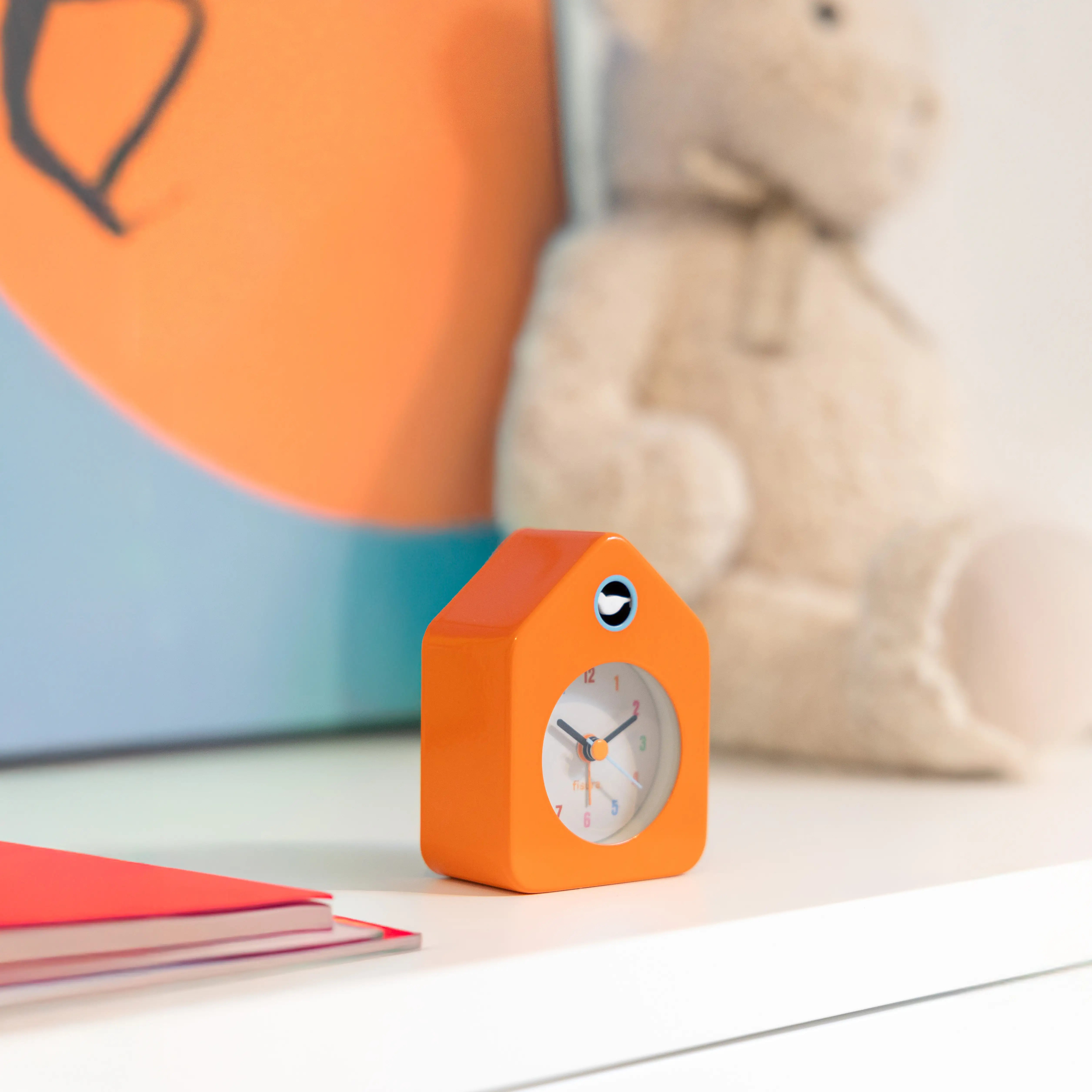 Reloj despertador casita mini naranja