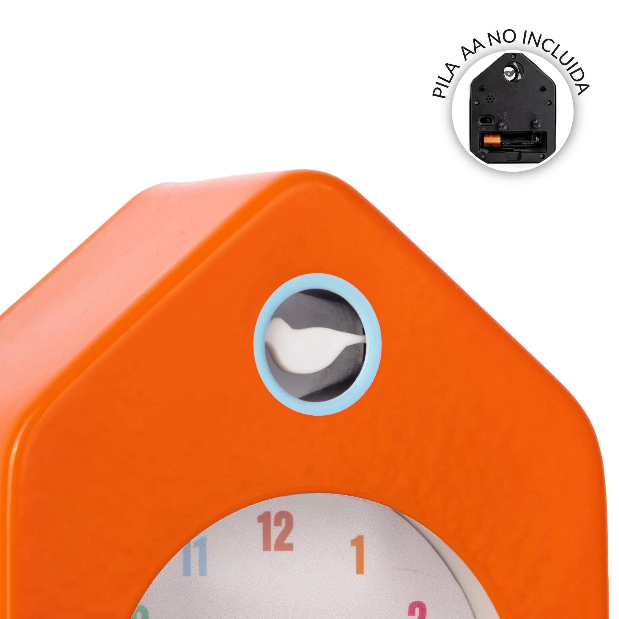 Reloj despertador casita mini naranja