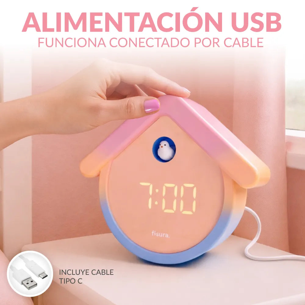Reloj cuco digital degradado
