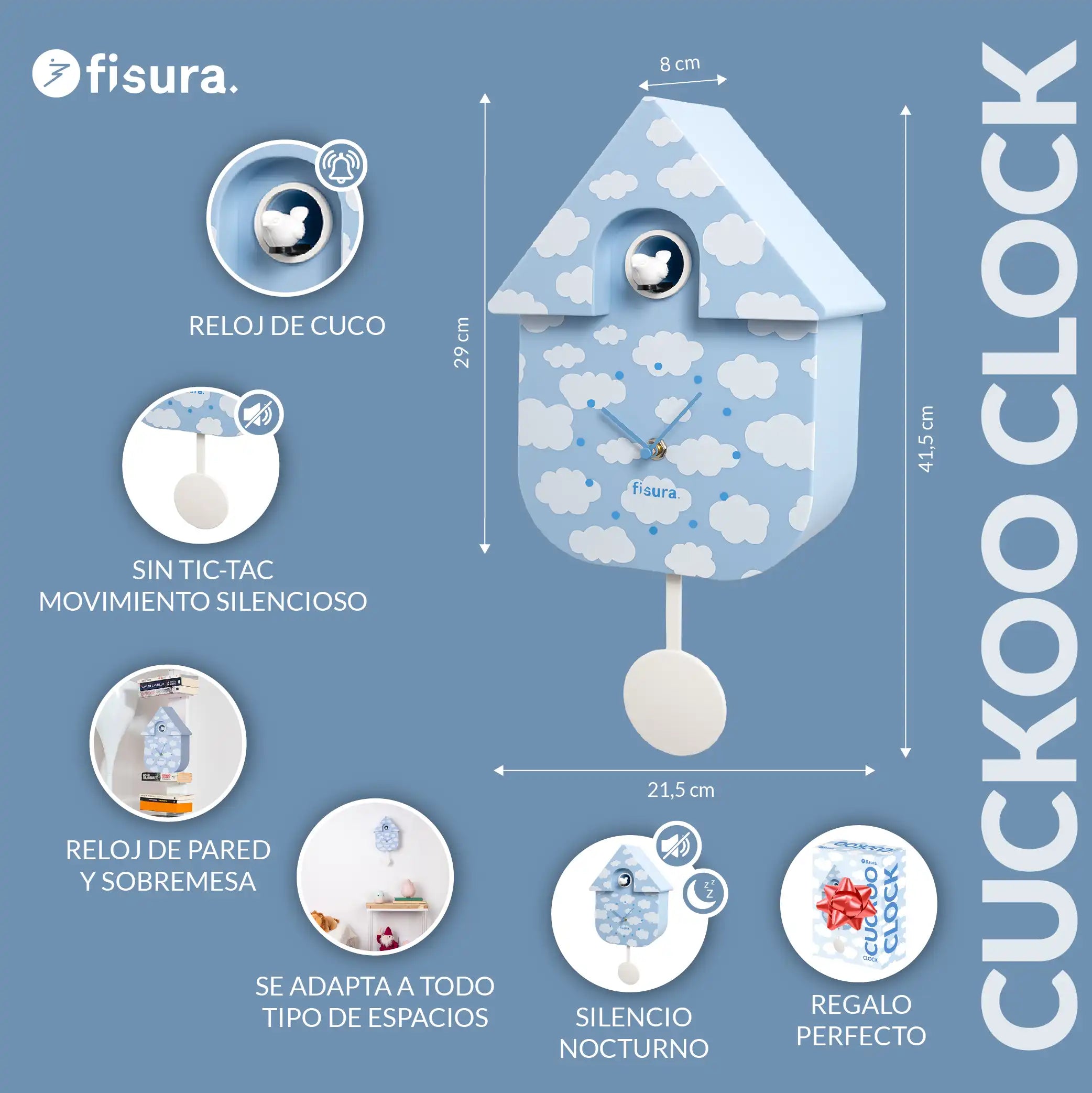 Reloj de cuco "nubes"