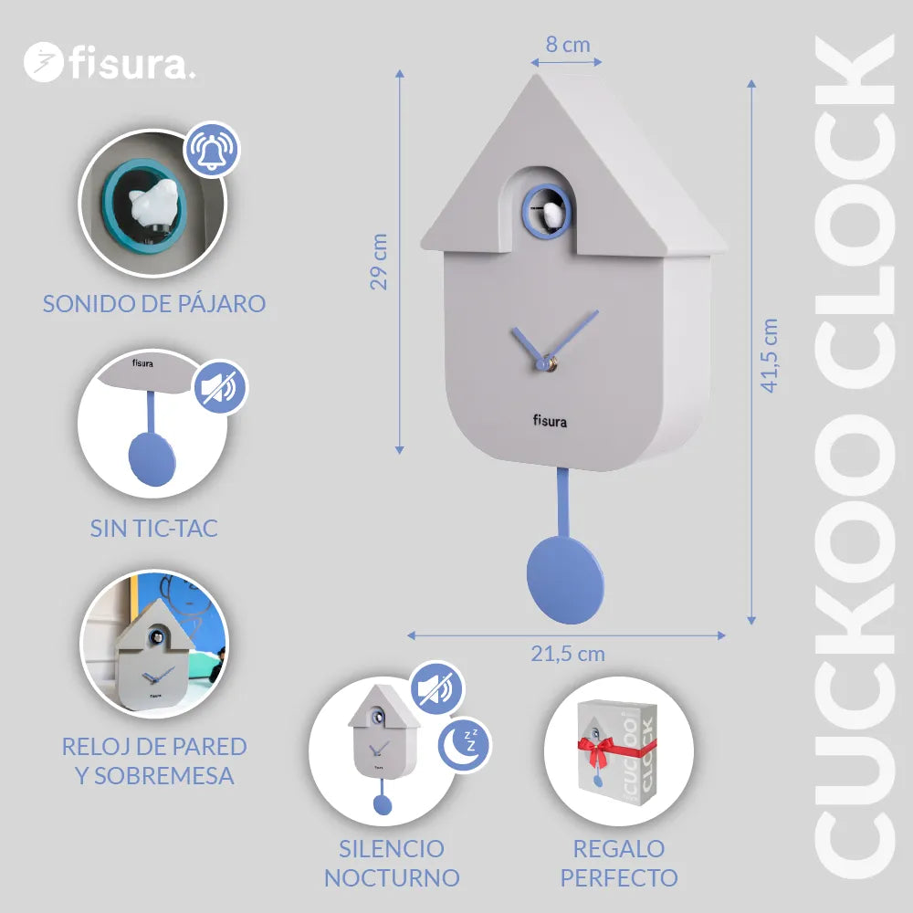 Reloj Cuco Casita Gris