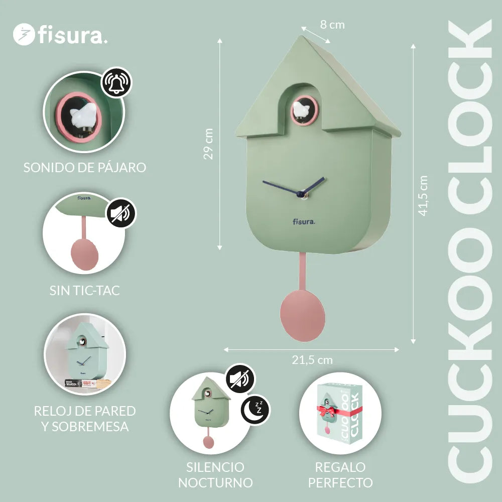 Reloj Cuco Casita Menta
