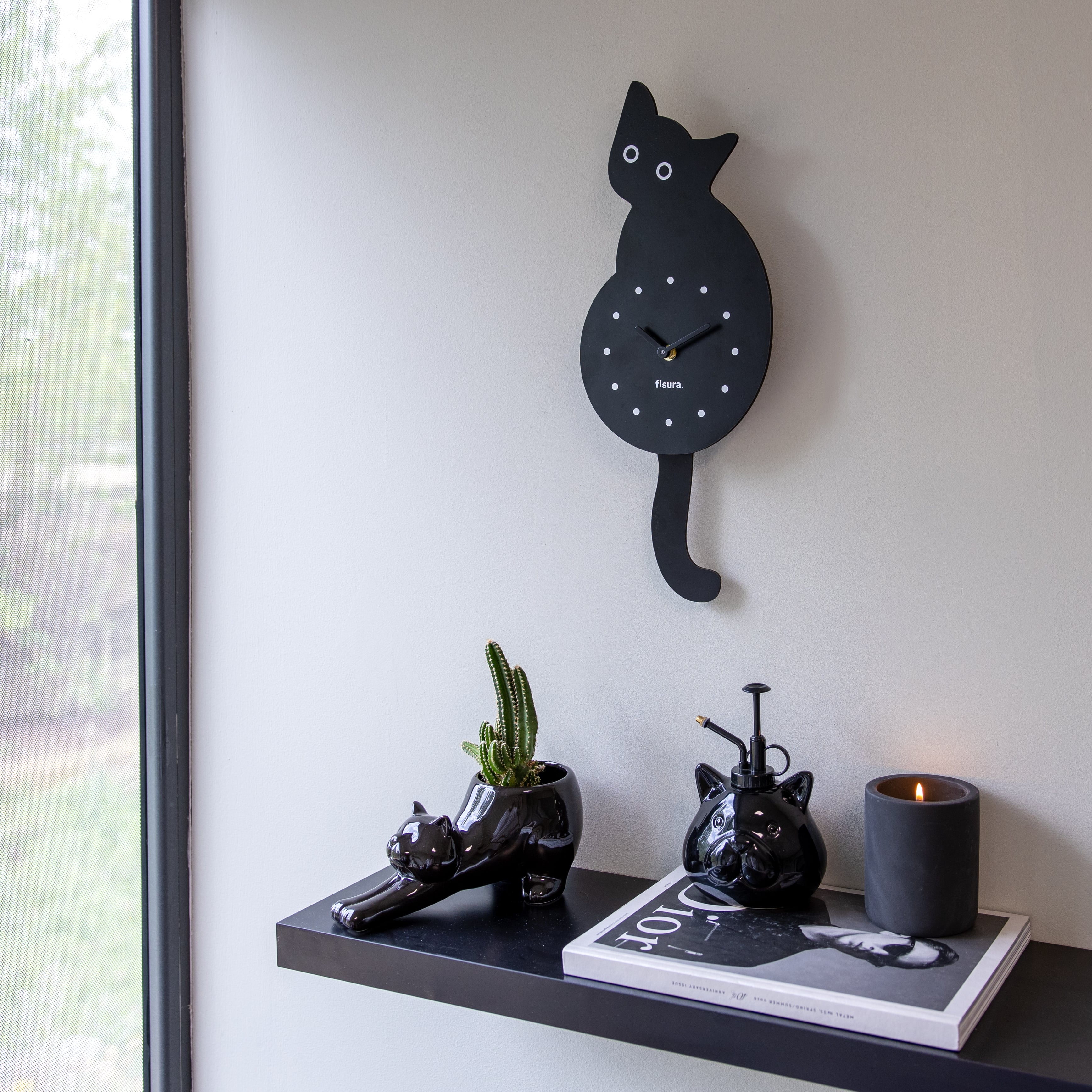 Reloj gato negro