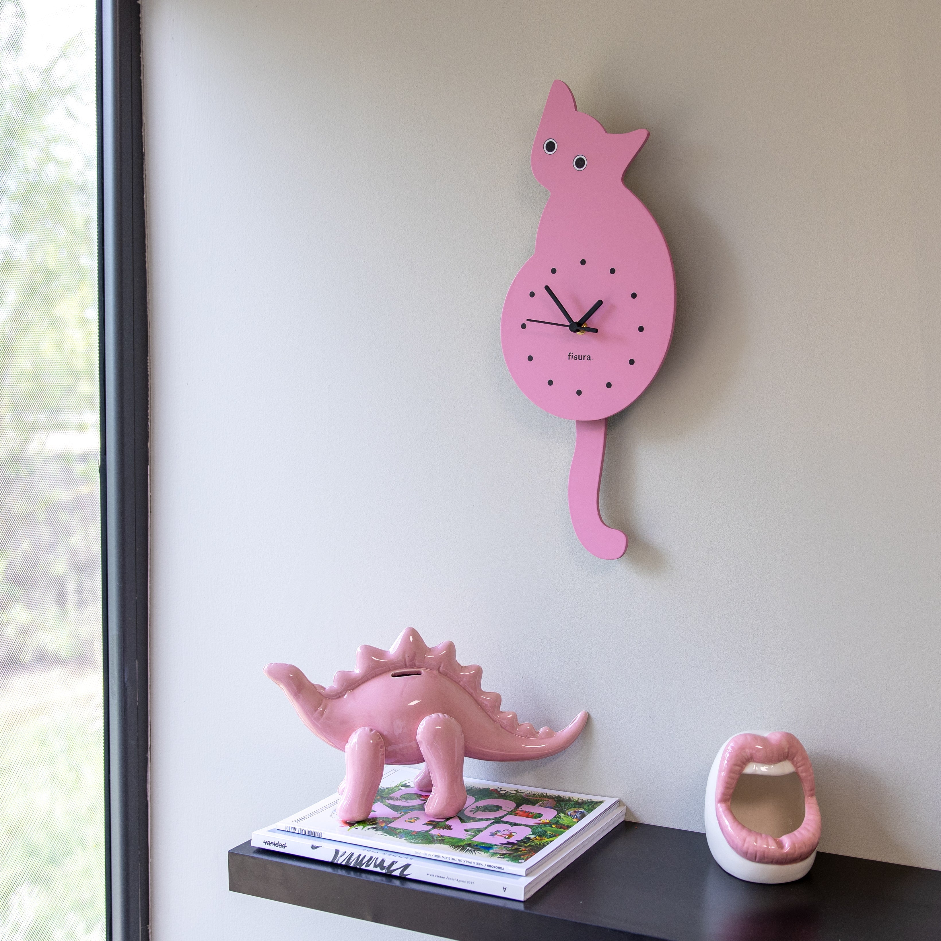 Reloj gato rosa
