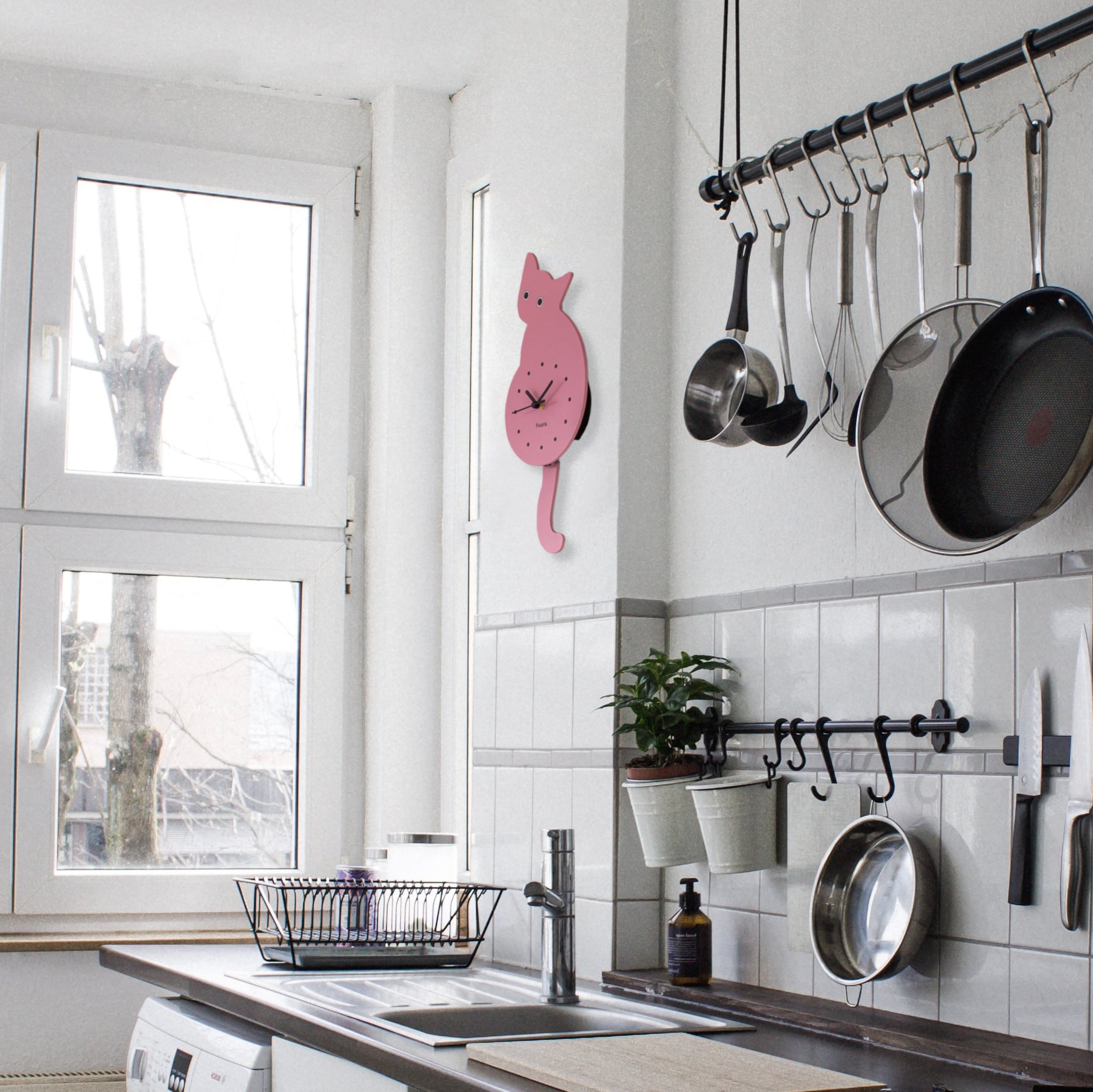 Reloj gato rosa