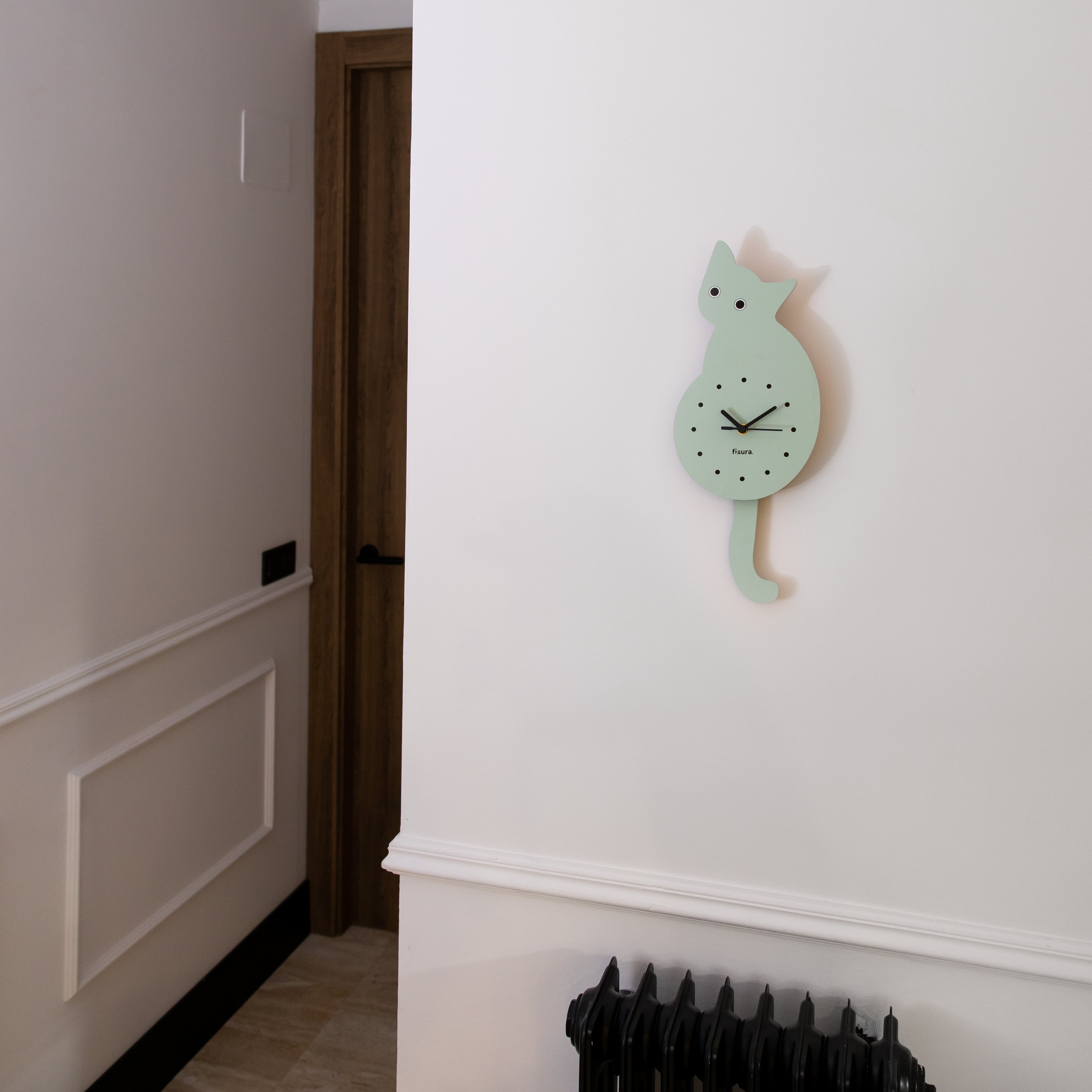Reloj gato verde menta