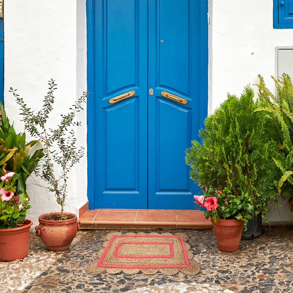 Felpudo en yute – rosa