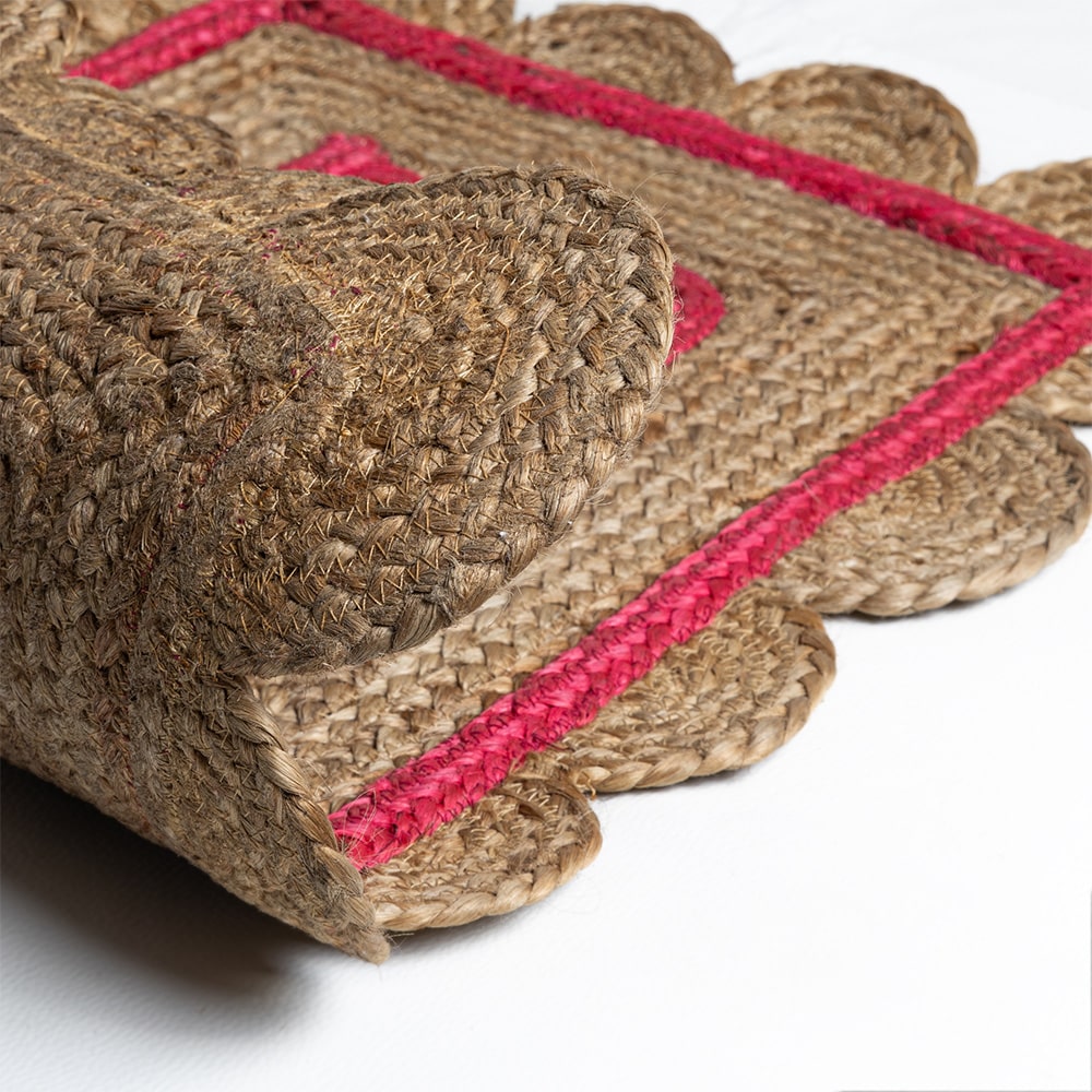 Felpudo en yute – rosa