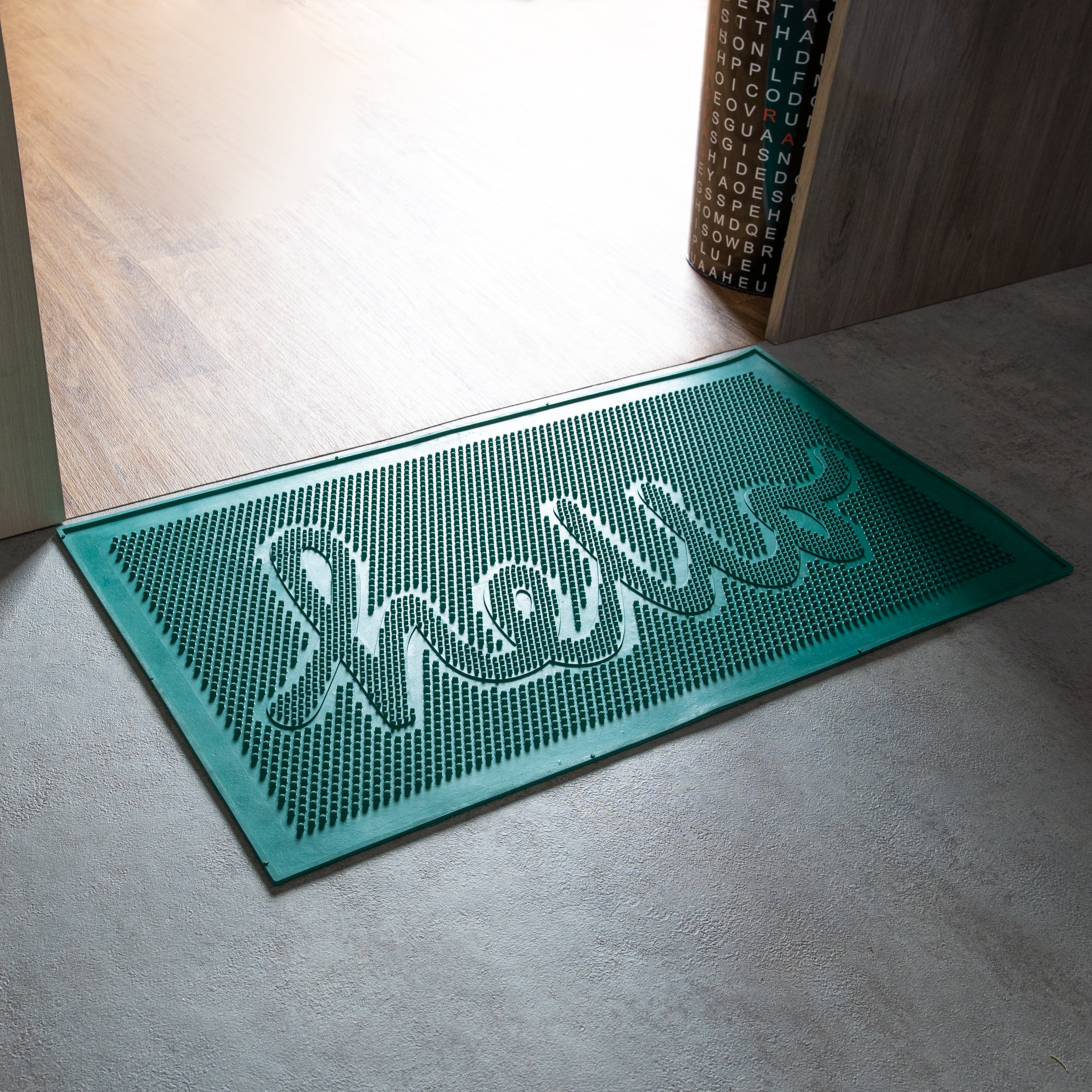 Felpudo de goma “Hello” verde