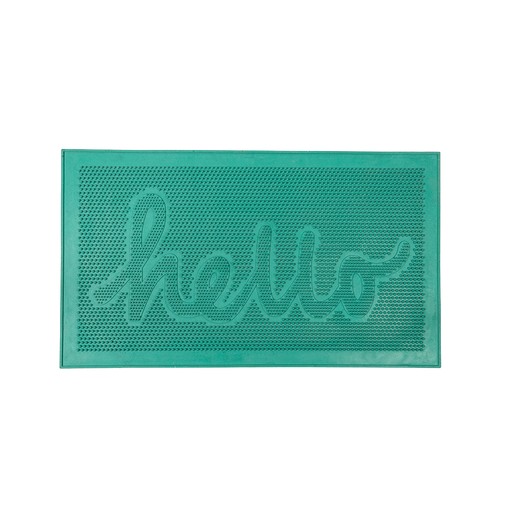 Felpudo de goma “Hello” verde