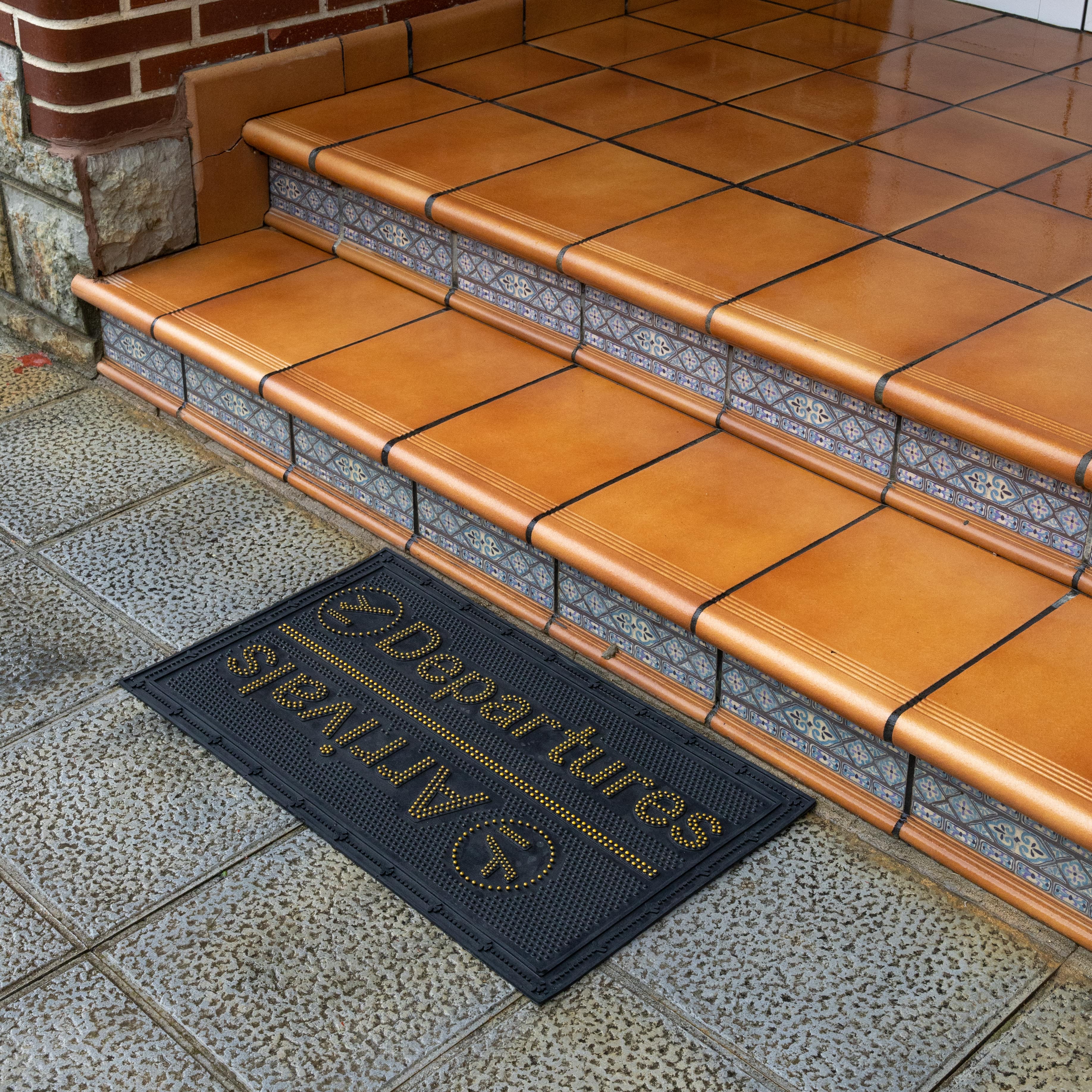 Felpudo de goma “Arrivals/Departures”