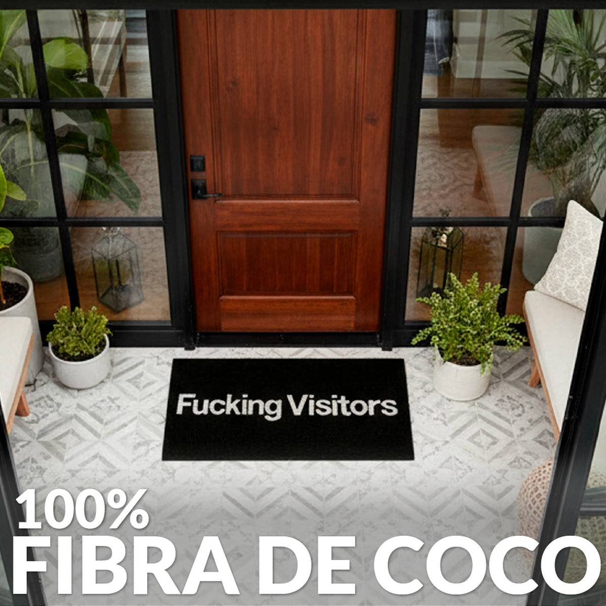 Felpudo "Fucking visitors”
