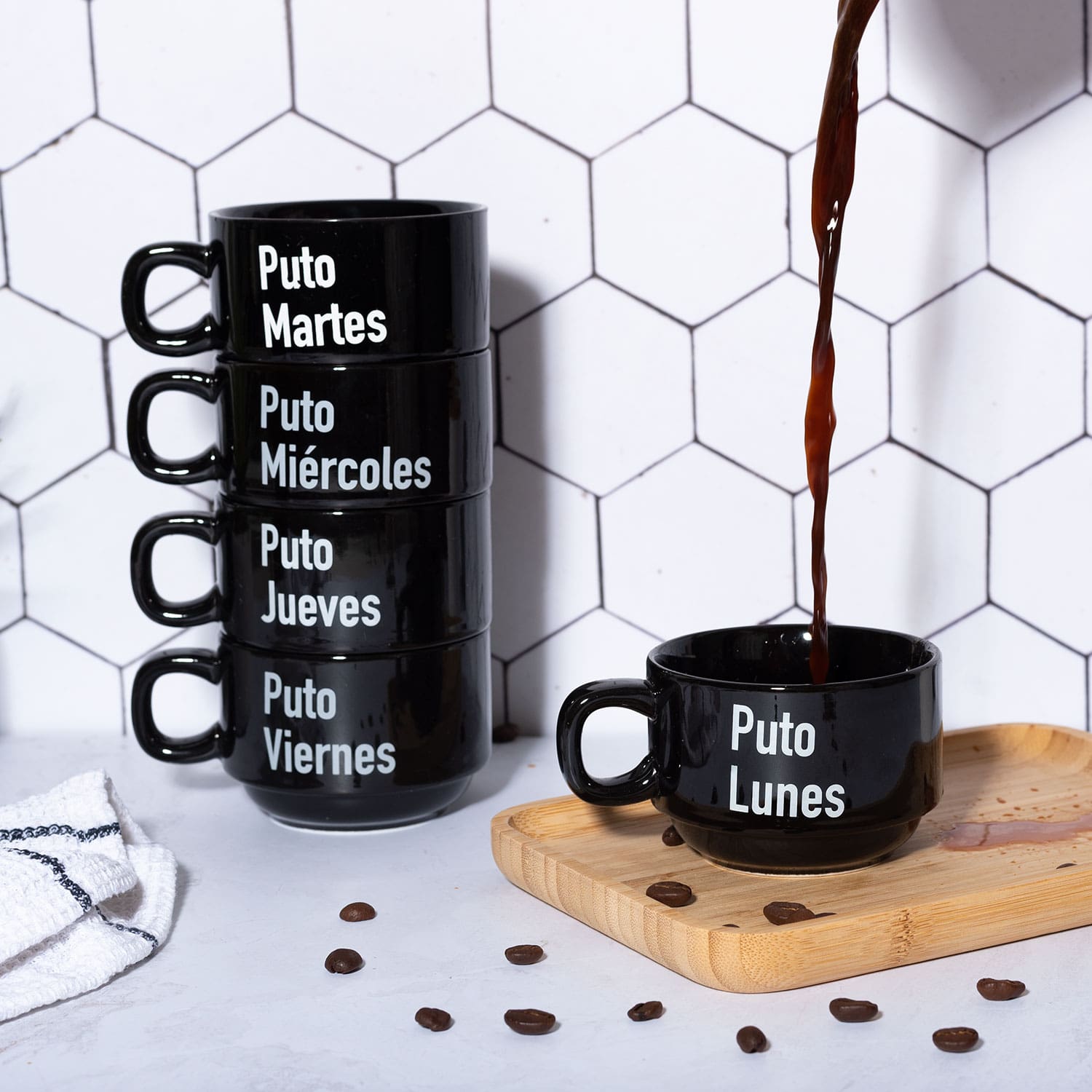 Tazas "Puta Semana" ESP (Set de 5)