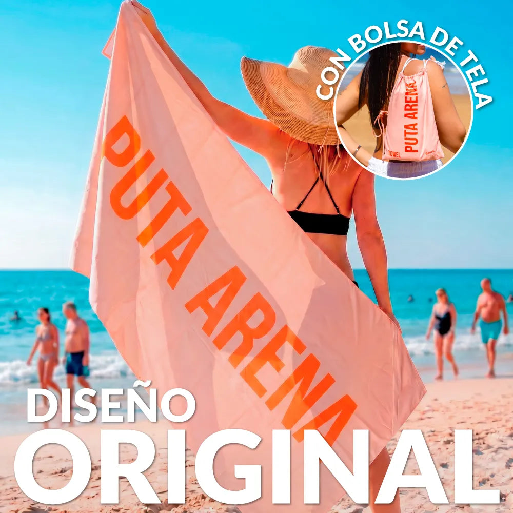 Toalla playa "puta arena" naranja