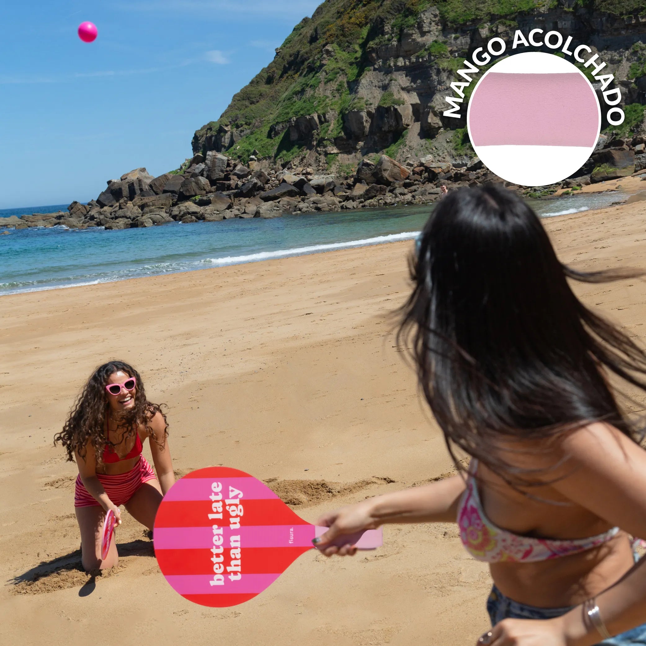 Palas de playa “Better late than ugly”
