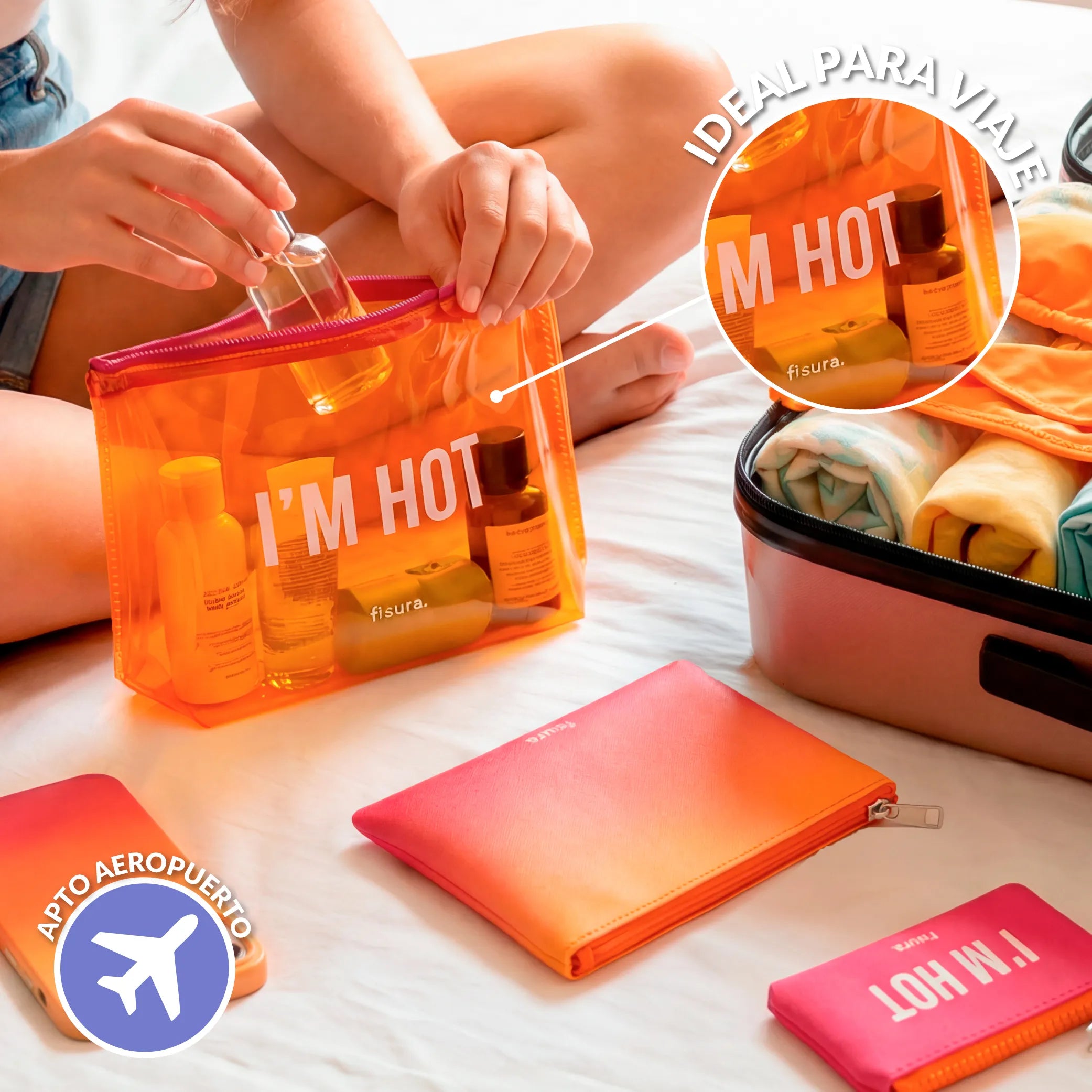 Trousse de toilette triple “I’m hot”