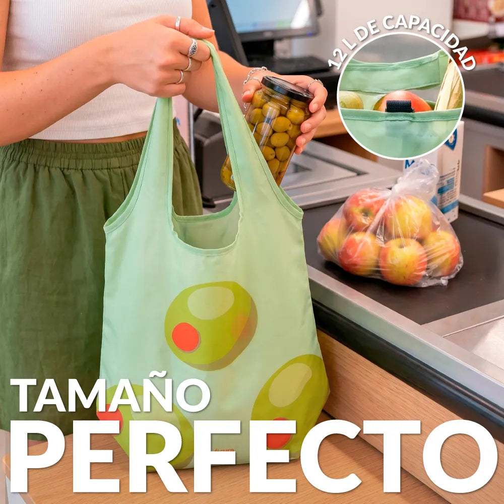 Bolsa compra plegable aceitunas