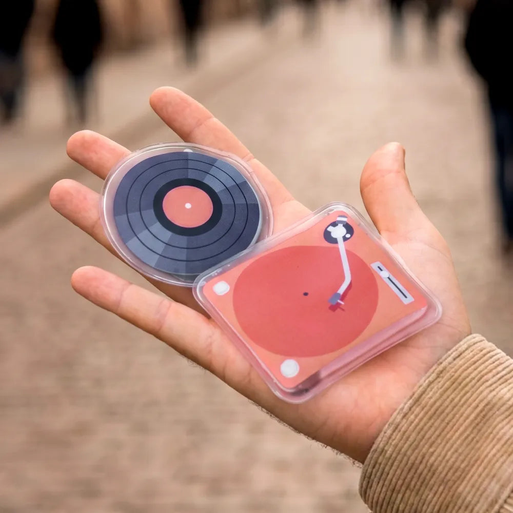 Pack de 2 calentadores de manos tocadiscos y vinilo