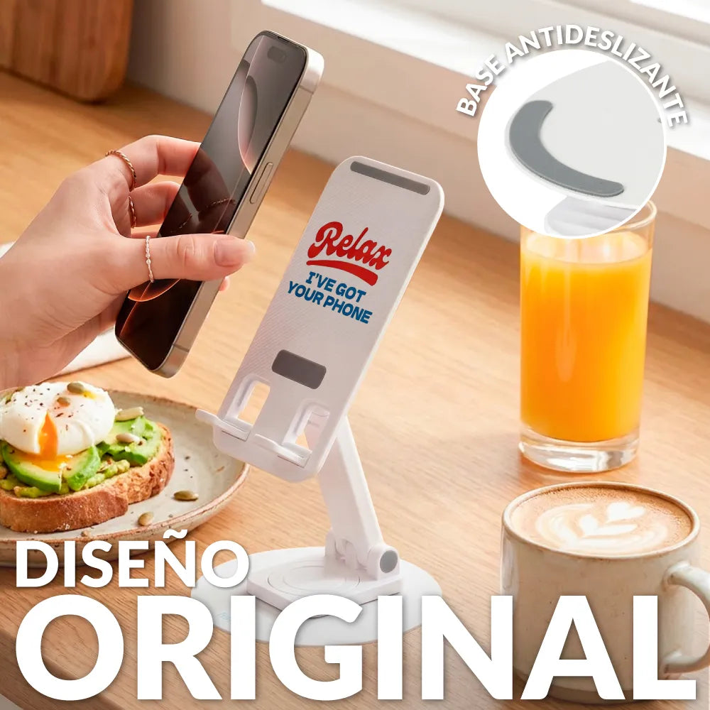 Soporte móvil plegable “Relax, I’ve got your phone”