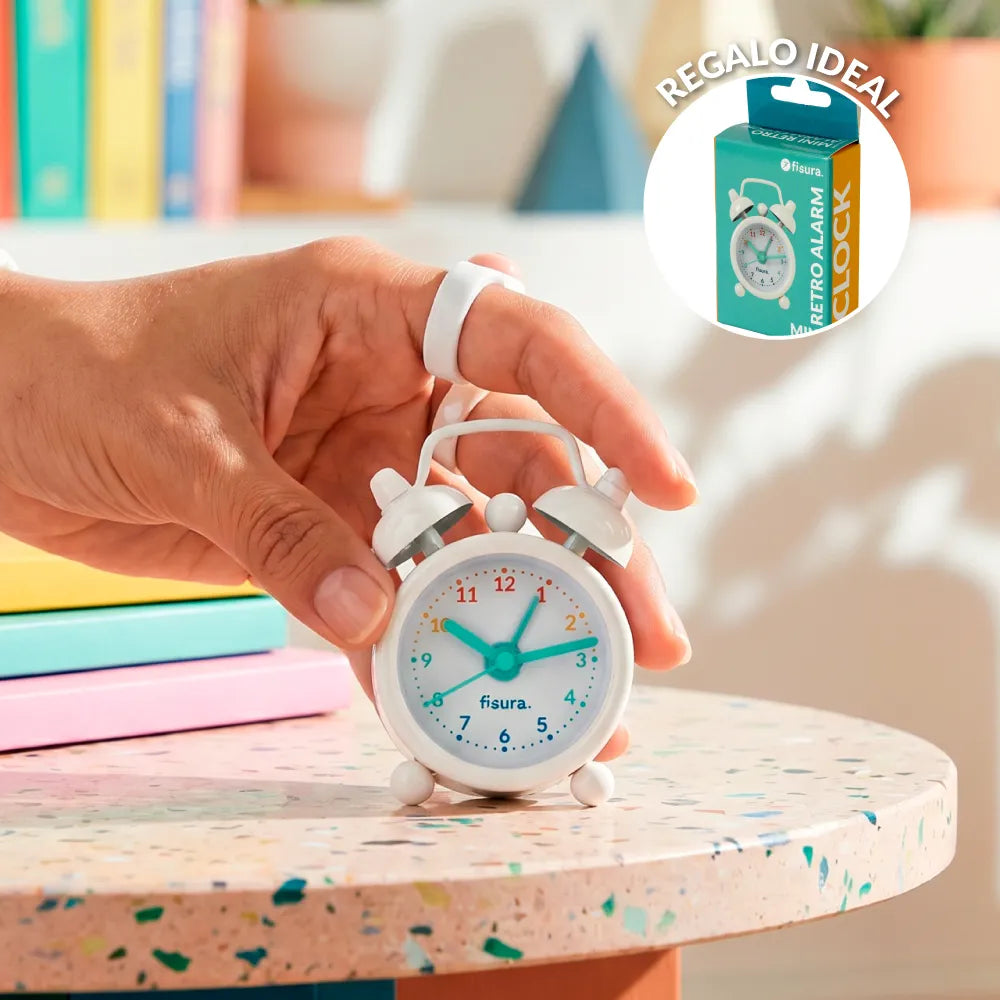 Reloj despertador retro mini arcoíris