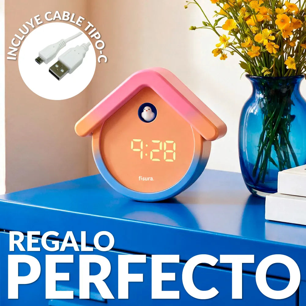 Reloj cuco digital degradado con cable
