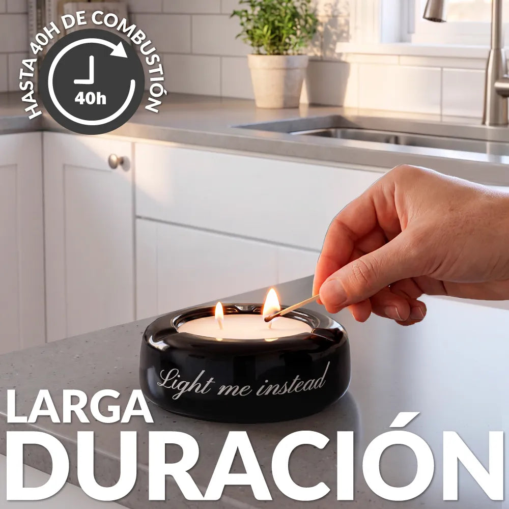 Bougie multi-usages “Light me instead” – tabac et miel