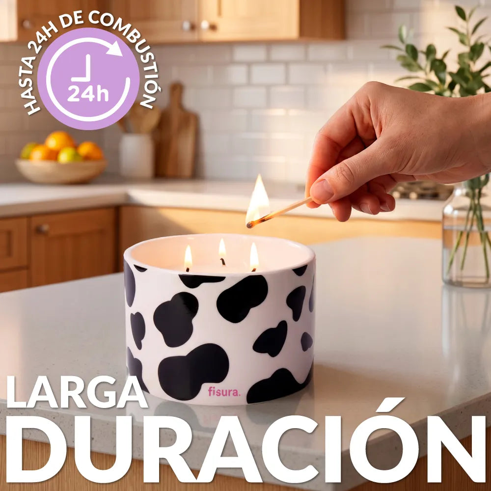 Bougie en céramique avec couvercle “Vaca” – lavande