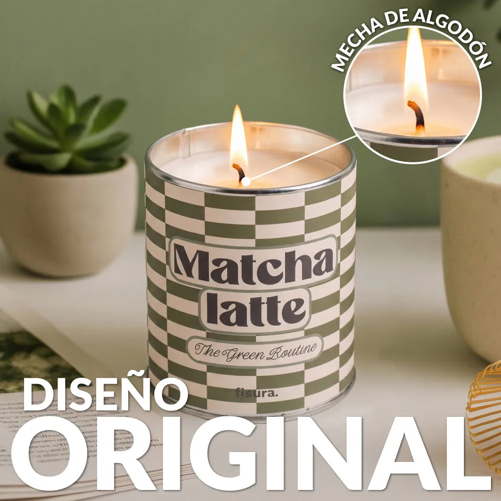 Vela en lata de metal “Matcha latte” – matcha