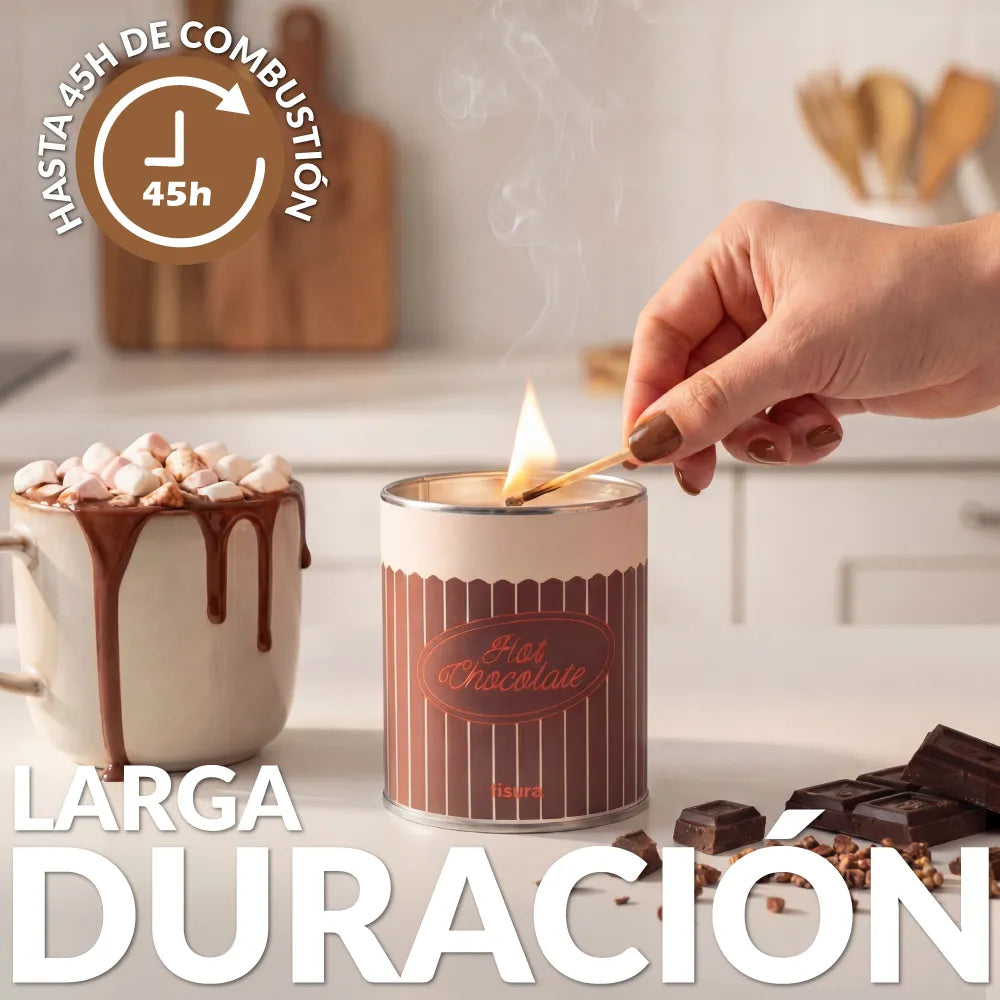 Vela en lata de metal “Hot chocolate” – chocolate