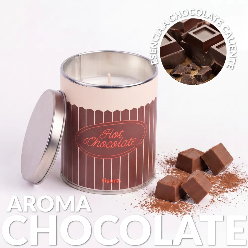 Vela en lata de metal “Hot chocolate” – chocolate