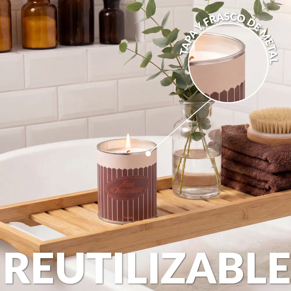Vela en lata de metal “Hot chocolate” – chocolate
