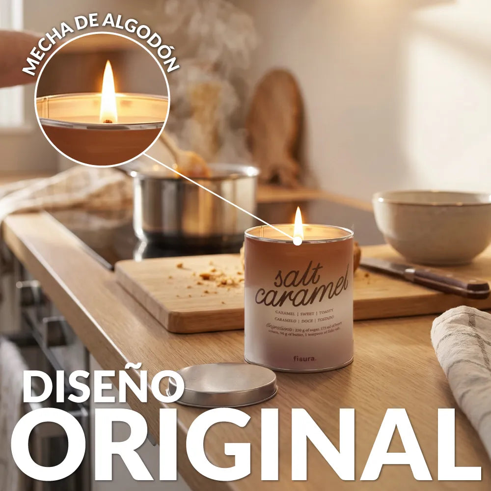 Vela en lata de metal “Salt caramel” – caramelo salado
