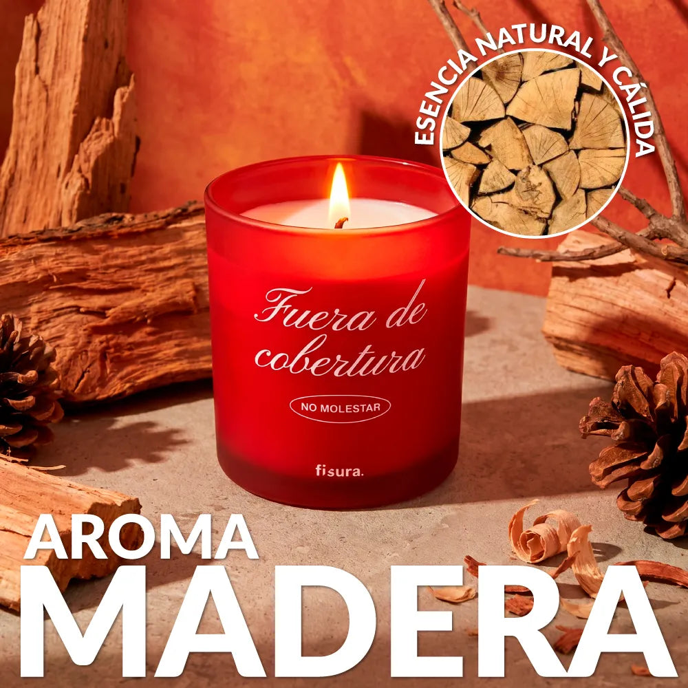 Bougie en verre “Fuera de cobertura” – bois