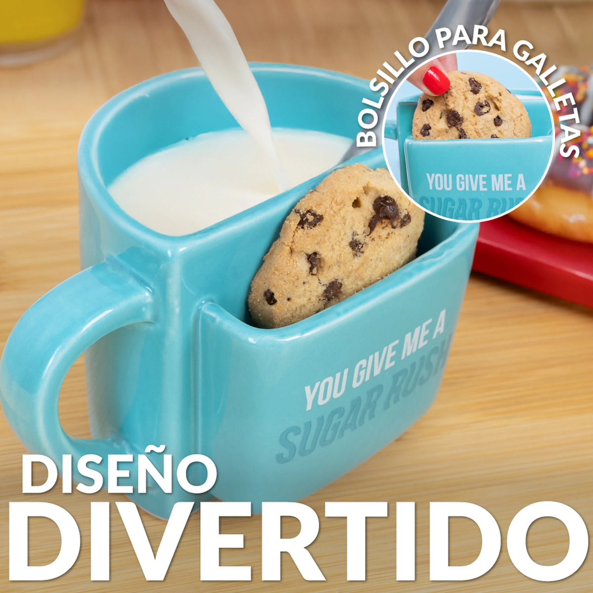 Taza bolsillo "You give me a sugar rush"