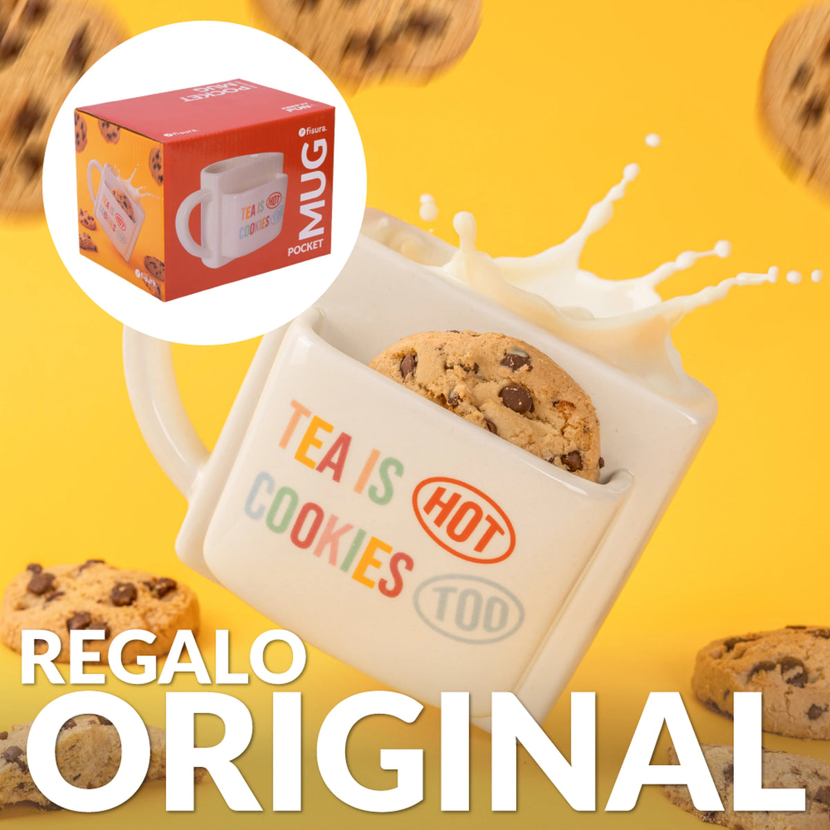 Taza bolsillo "Tea is hot cookies too"