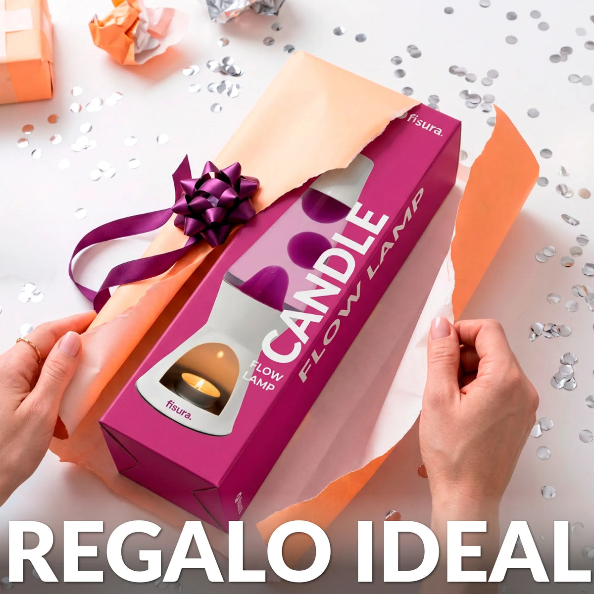 Lámpara de lava vela rosa