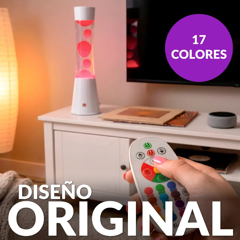 Lampara de lava tower 2.0 LED RGB blanca