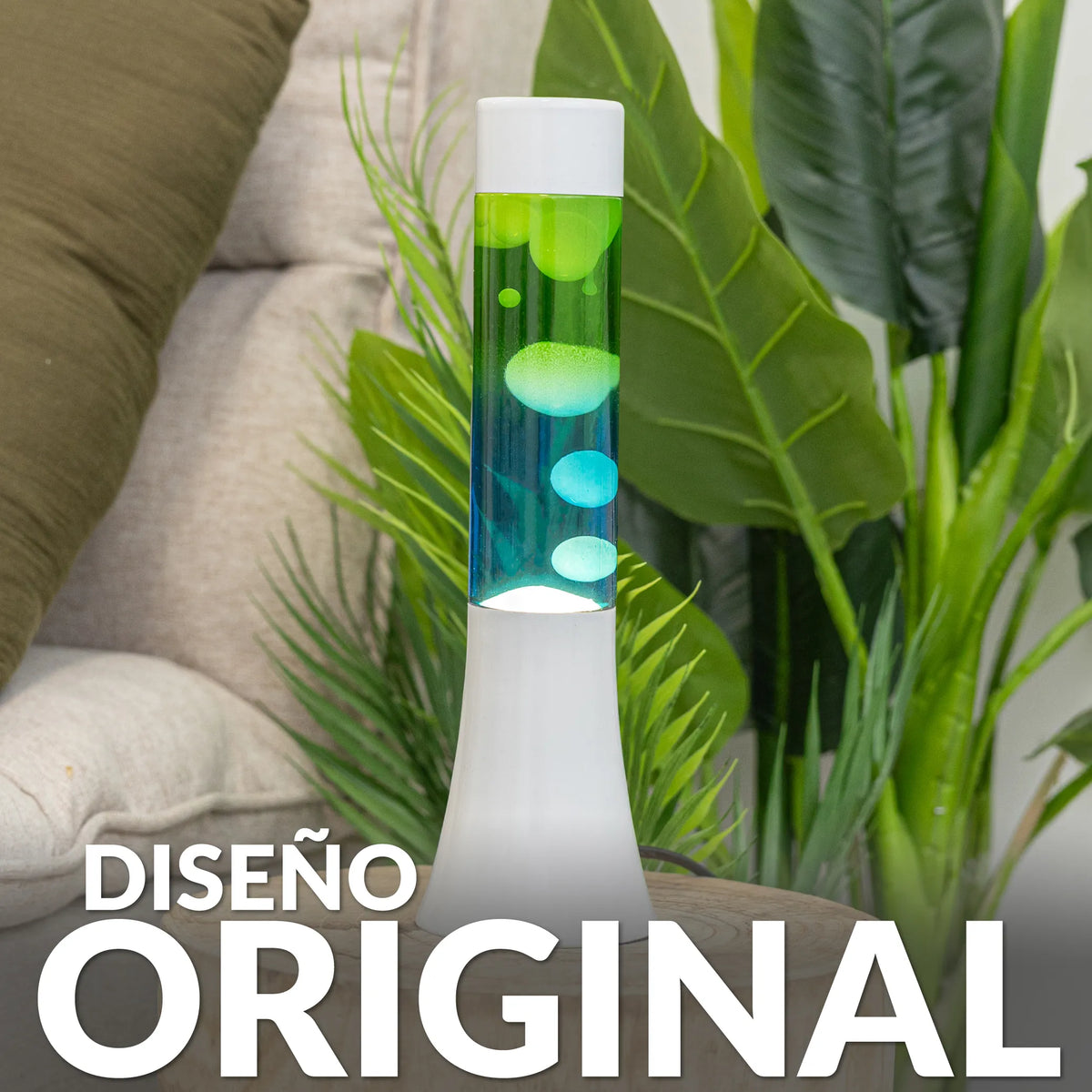 Lámpara de lava degradada azul y verde de 30 cm