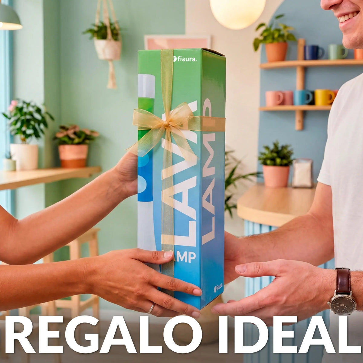 Lámpara de lava degradada azul y verde de 30 cm