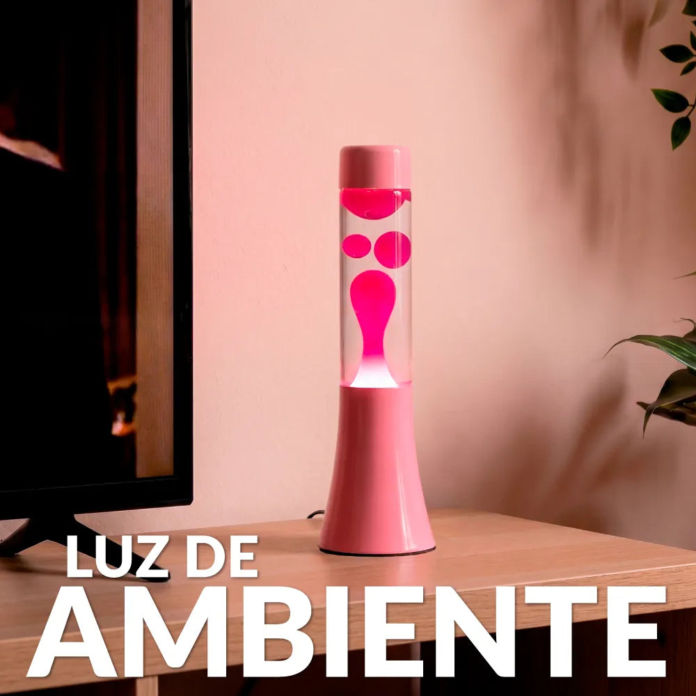 Lámpara de lava monocromática rosa de 30 cm