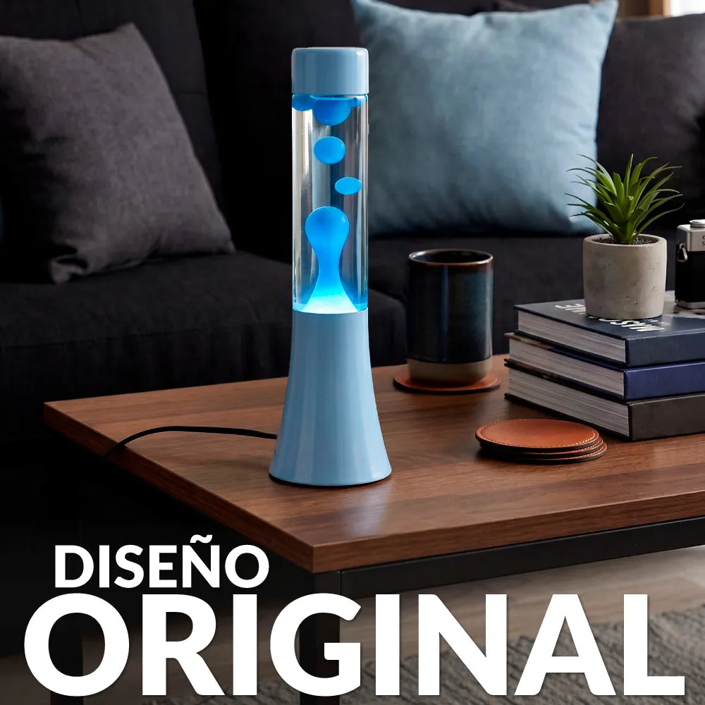 Lámpara de lava monocromática azul de 30 cm