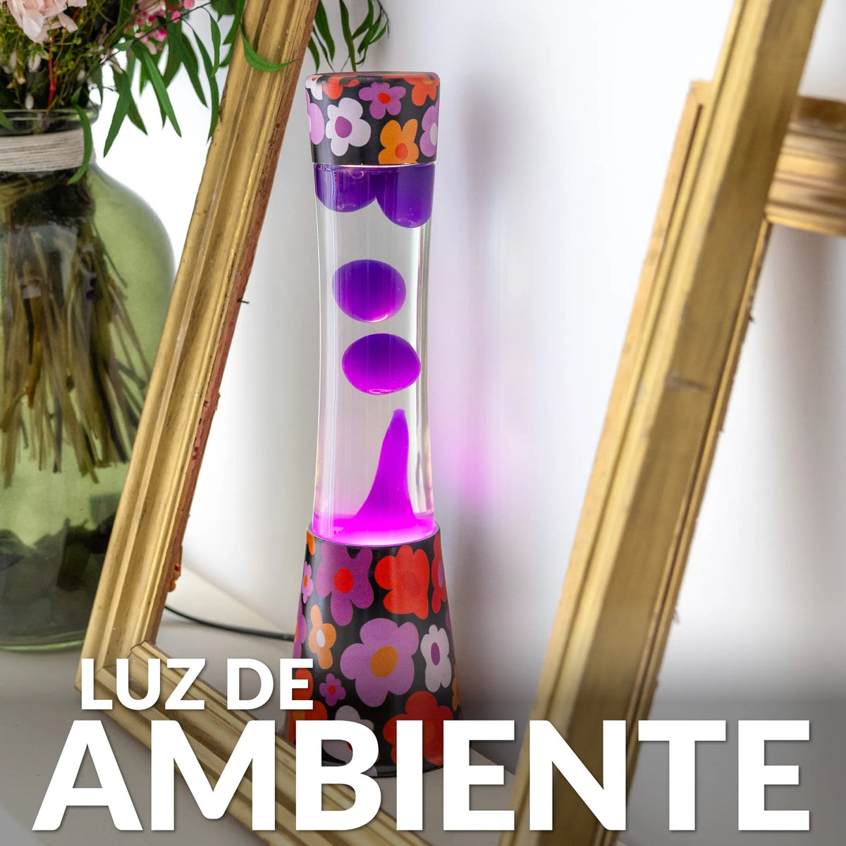 Lámpara de lava "flores vintage"