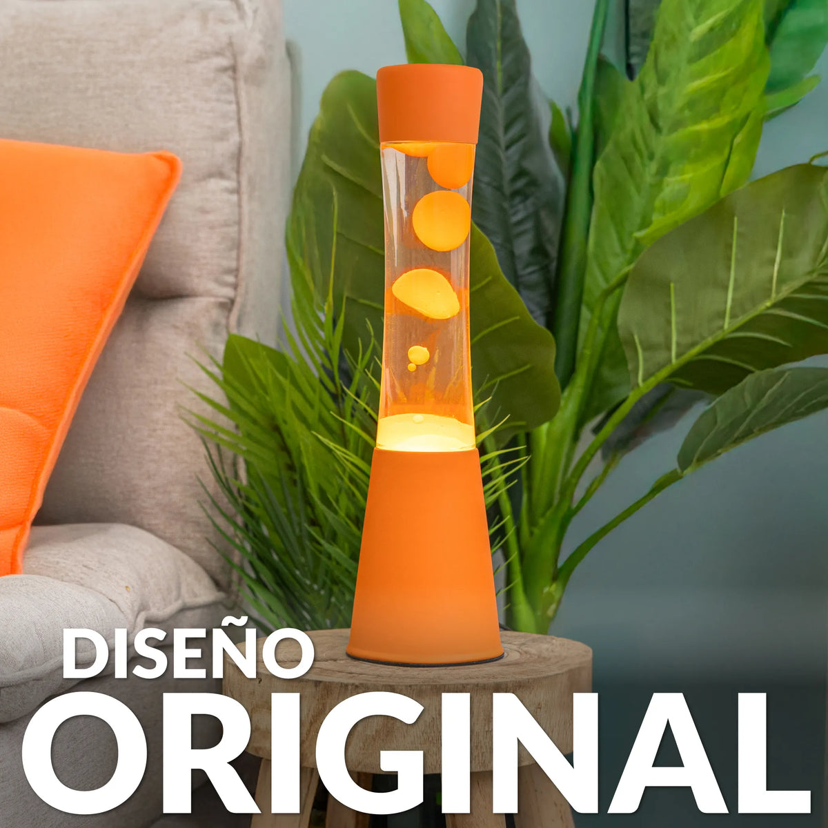 Lámpara de lava monocromática naranja
