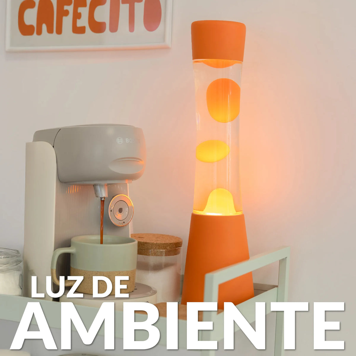 Lámpara de lava monocromática naranja
